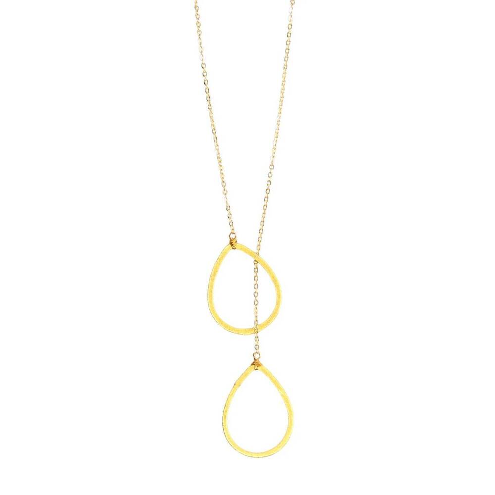 NEW CATHERINE PAGE women's loop lariat necklace in gold